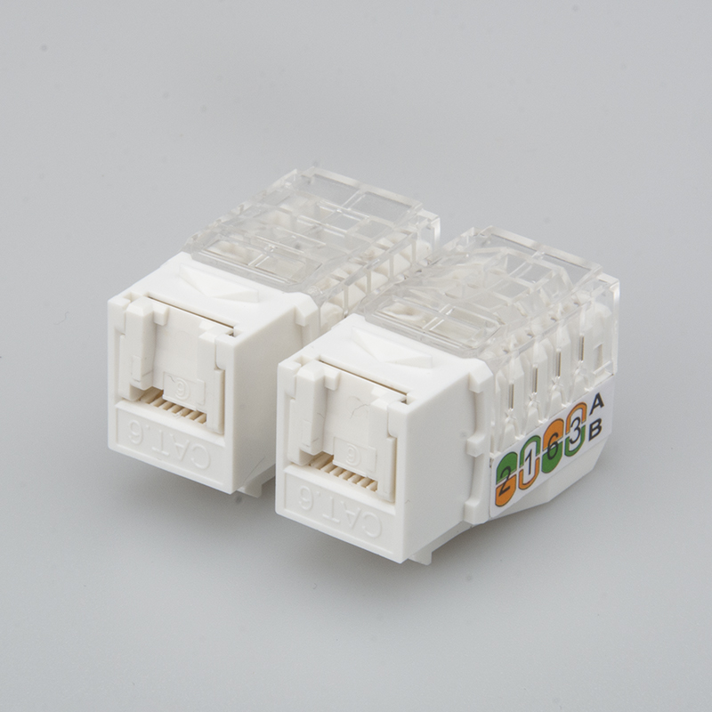 Cat.6/6a Keystone jack 90 degree with dust shutter white color